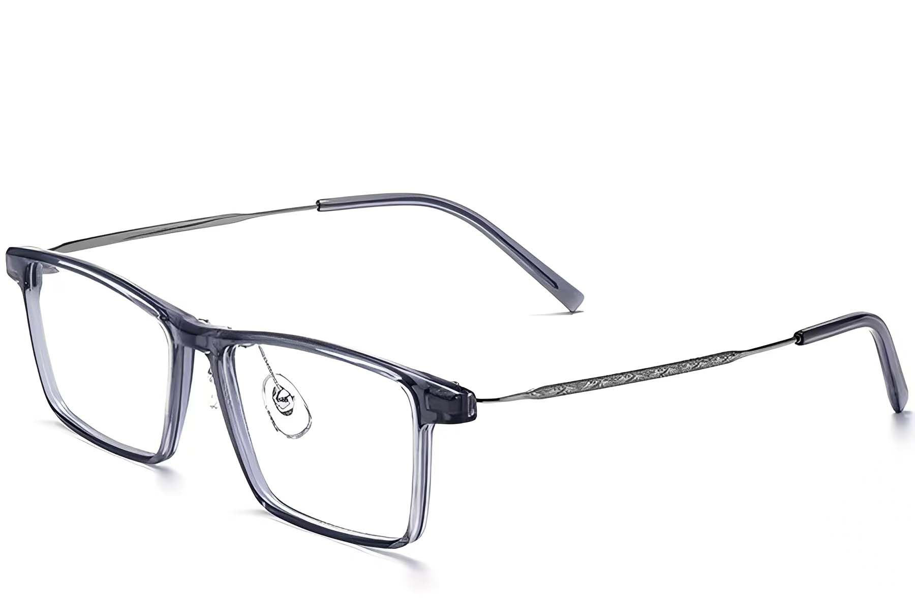 Rectangular Gray Titanium Glasses #BS2419-0072