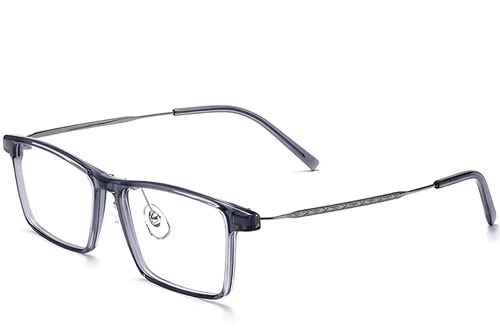 Lunettes rectangulaires en titane gris #BS2419-0072