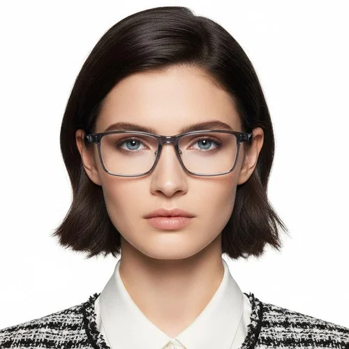 Lunettes rectangulaires en titane gris #BS2419-0072