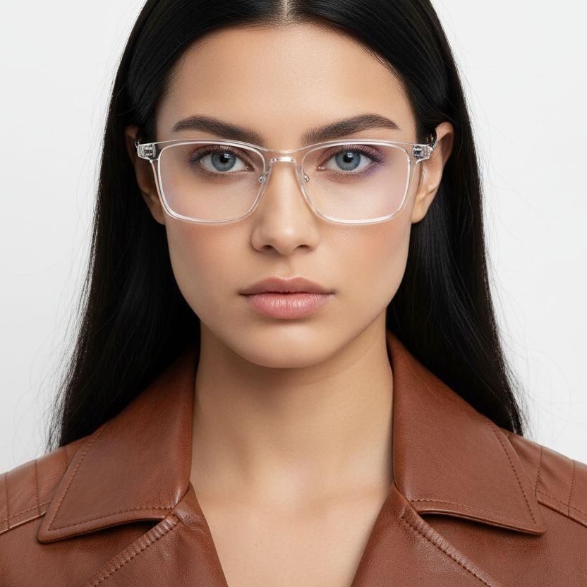 Rectangular Transparent Titanium Glasses #BS2419-0073