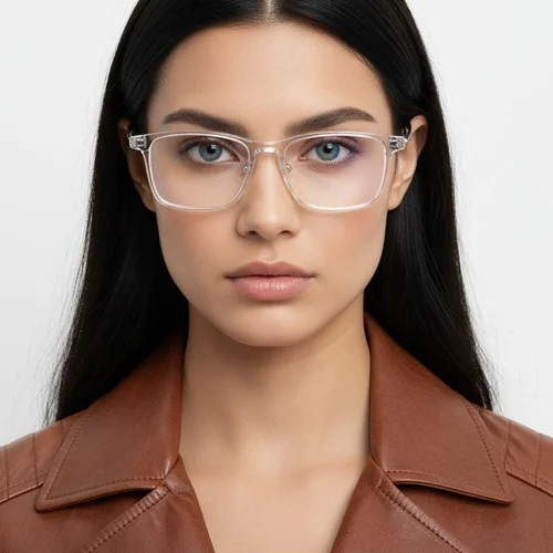 Lunettes rectangulaires transparentes en titane #BS2419-0073