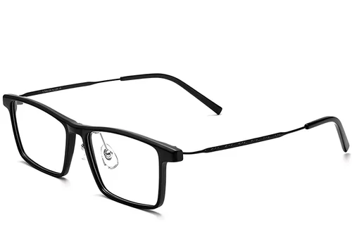 Lunettes rectangulaires en titane noir #BS2419-0076