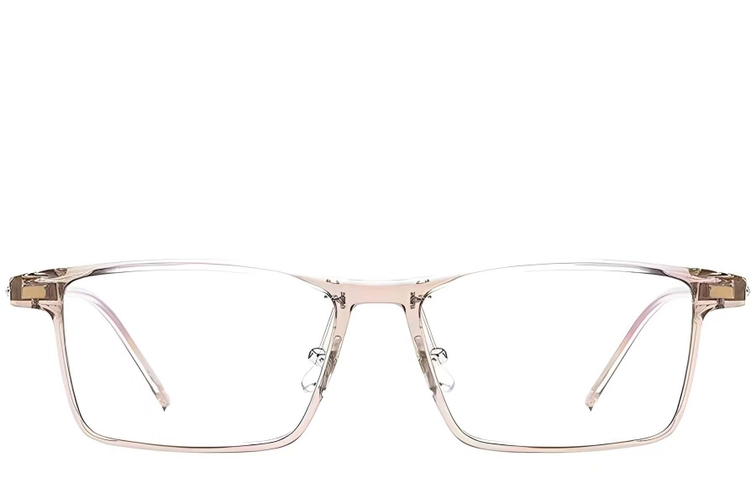 Lunettes rectangulaires en titane brun #BS2419-0077