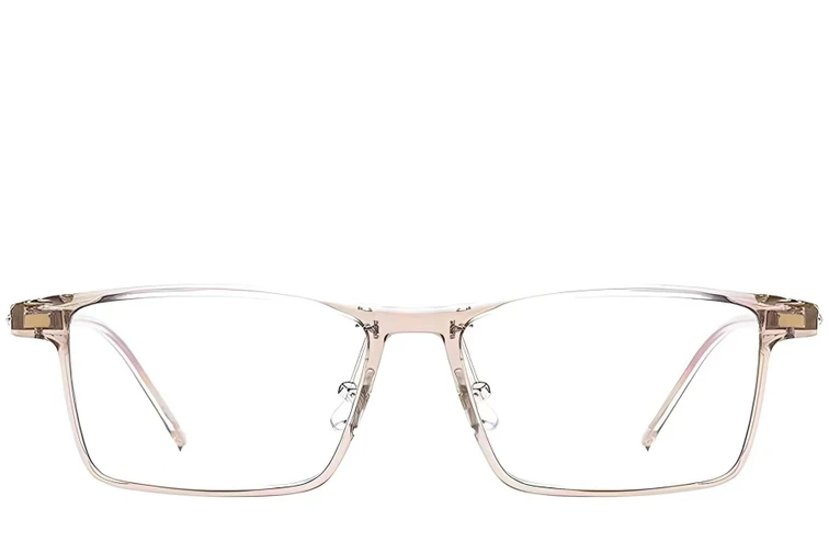 Gafas rectangulares de titanio marrón #BS2419-0077