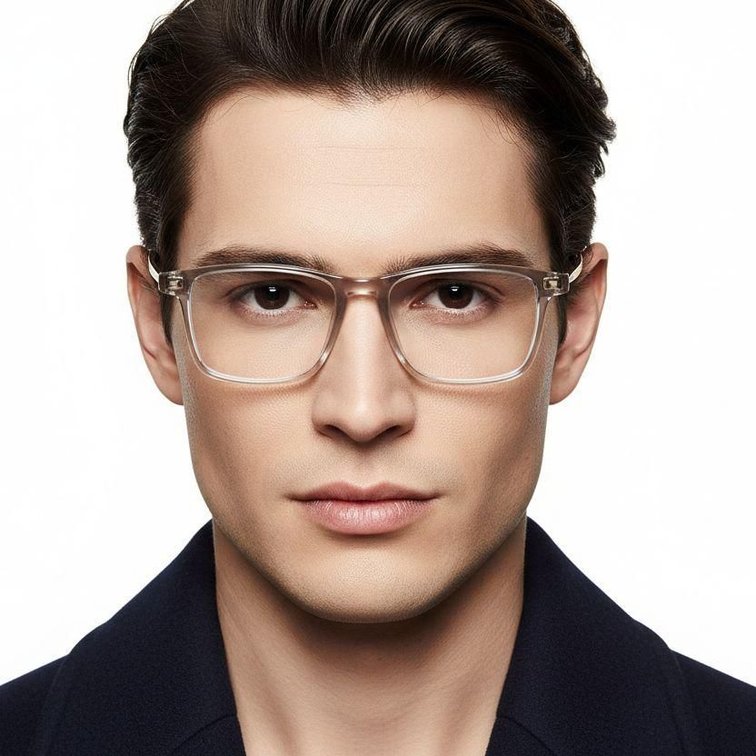 Rectangular Brown Titanium Glasses #BS2419-0077