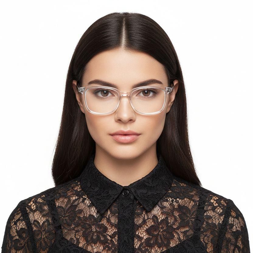 Rectangular Transparent Titanium Glasses #BS2419-0079