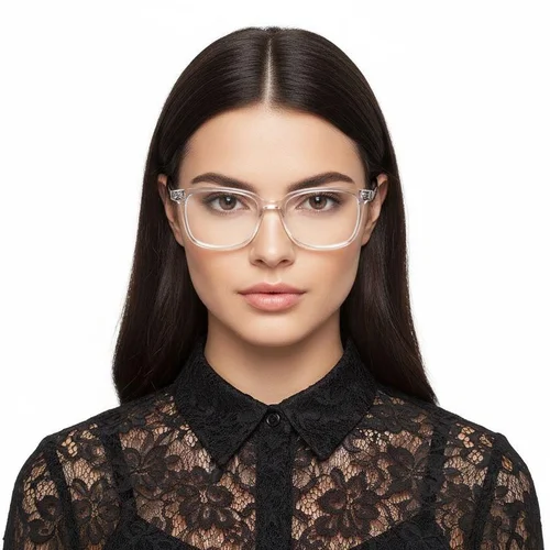 Lunettes rectangulaires transparentes en titane #BS2419-0079