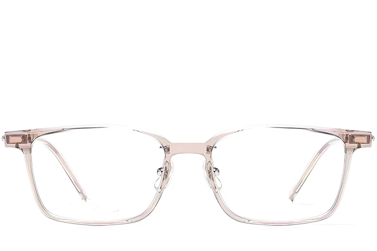 Lunettes rectangulaires en titane brun #BS2419-0083