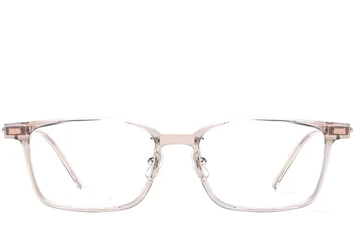Lunettes rectangulaires en titane brun #BS2419-0083