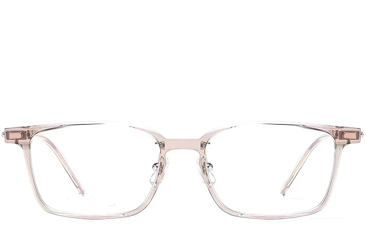 Rechteckige braune Titanbrille #BS2419-0083
