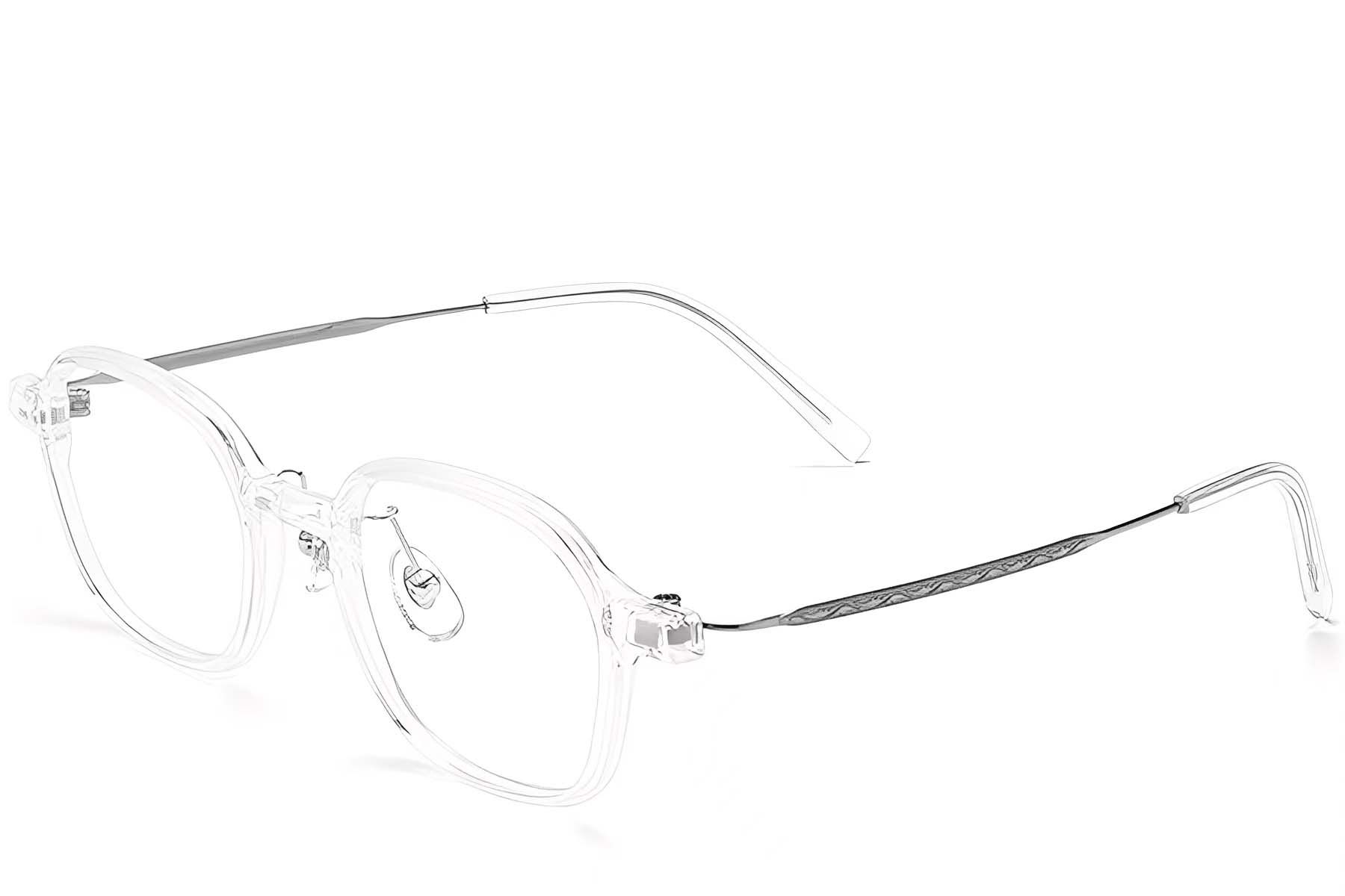 Rectangular Transparent Titanium Glasses #BS2419-0085