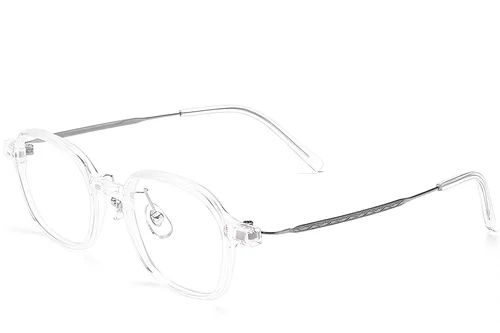 Lunettes rectangulaires transparentes en titane #BS2419-0085