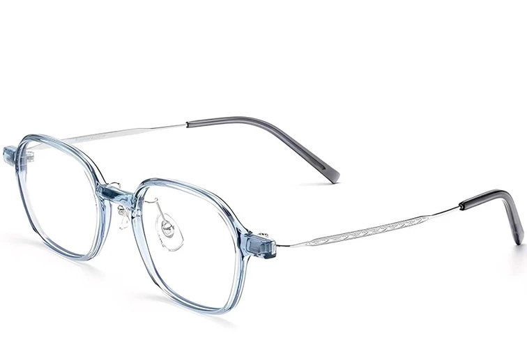 Rectangular Blue Titanium Glasses #BS2419-0086