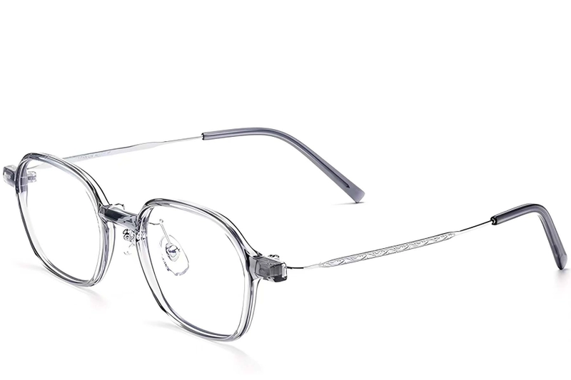 Rectangular Gray Titanium Glasses #BS2419-0087