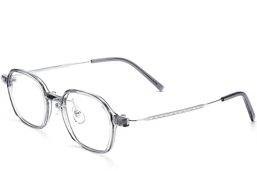 Lunettes rectangulaires en titane gris #BS2419-0087