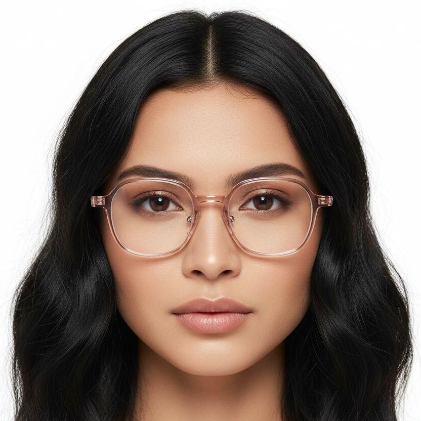 Rectangular Pink Titanium Glasses #BS2419-0088