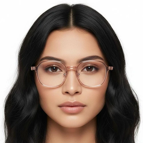 Rectangular Pink Titanium Glasses #BS2419-0088