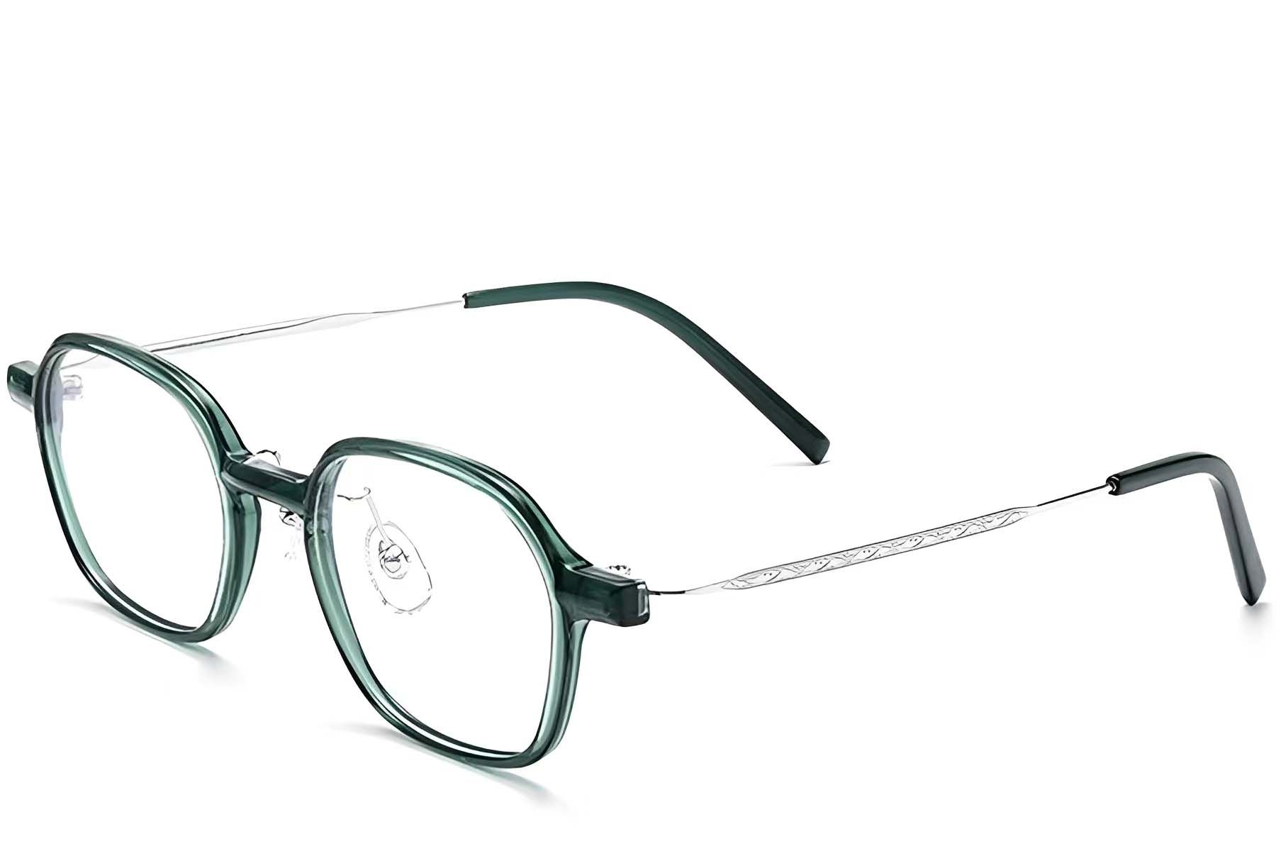 Rectangular Green Titanium Glasses #BS2419-0089