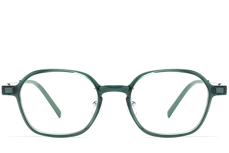 Lunettes rectangulaires en titane vert #BS2419-0089