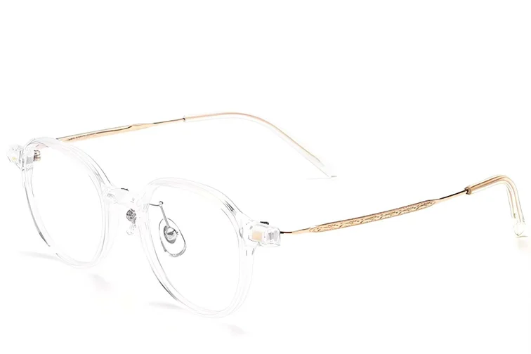 Gafas de titanio ovaladas transparentes #BS2419-0090