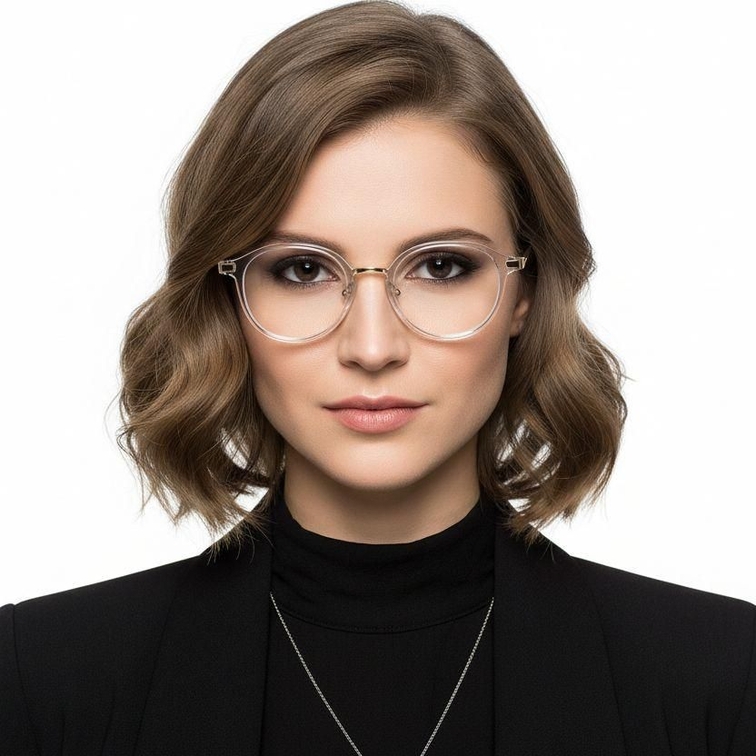 Oval Transparent Titanium Glasses #BS2419-0090