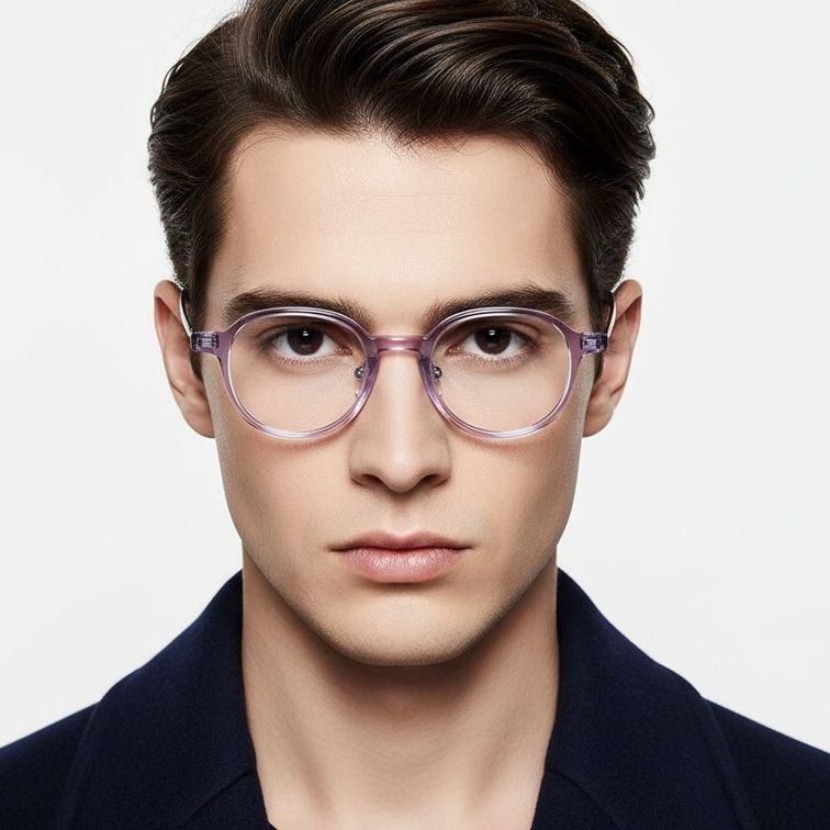 Oval Purple Titanium Glasses #BS2419-0094