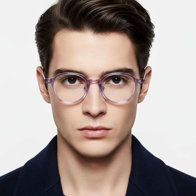 Gafas ovaladas de titanio morado #BS2419-0094