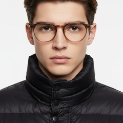 Oval Brown Titanium Glasses #BS2419-0095