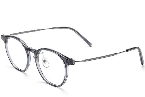 Oval Grey Titanium Glasses #BS2419-0096