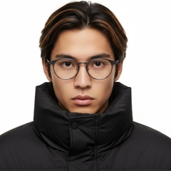 Gafas de titanio gris ovaladas #BS2419-0096