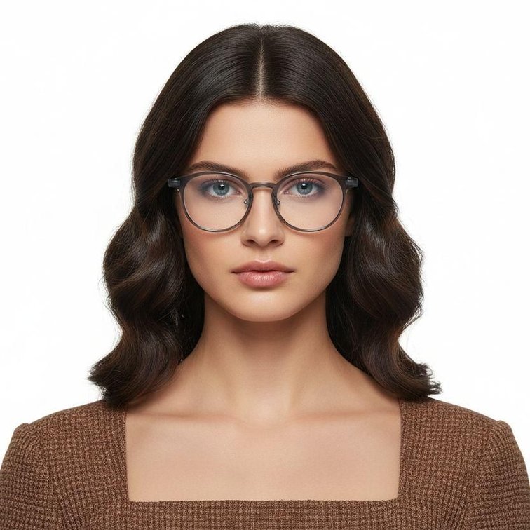 Oval Gray Titanium Glasses #BS2419-0096