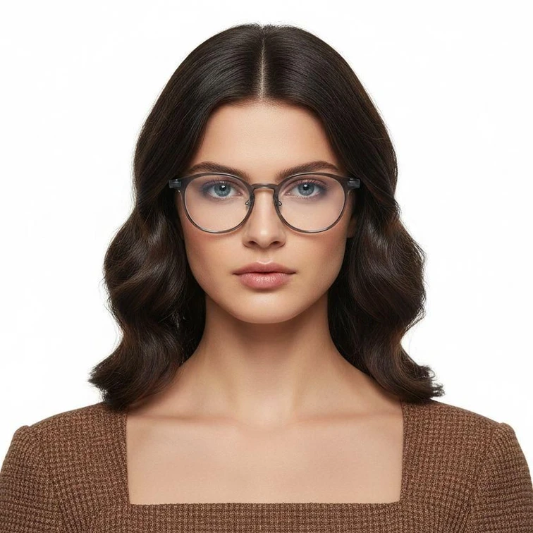 Oval Gray Titanium Glasses #BS2419-0096
