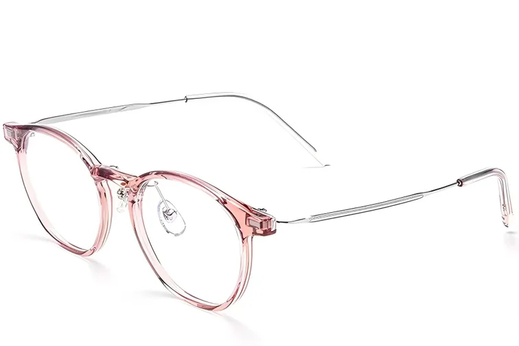 Oval Pink Titanium Glasses #BS2419-0097