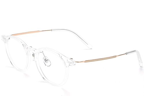 Lunettes ovales transparentes en titane #BS2419-0098
