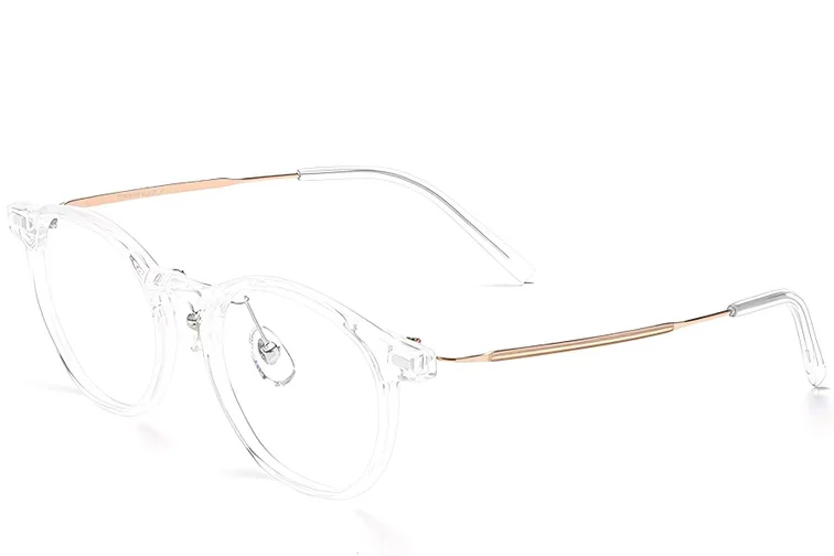 Gafas de titanio ovaladas transparentes #BS2419-0098