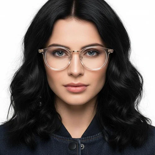 Lunettes ovales transparentes en titane #BS2419-0098