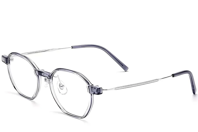 Occhiali in titanio grigio geometrico #BS2419-0100