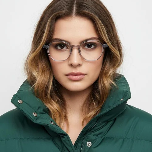 Lunettes géométriques en titane gris #BS2419-0100