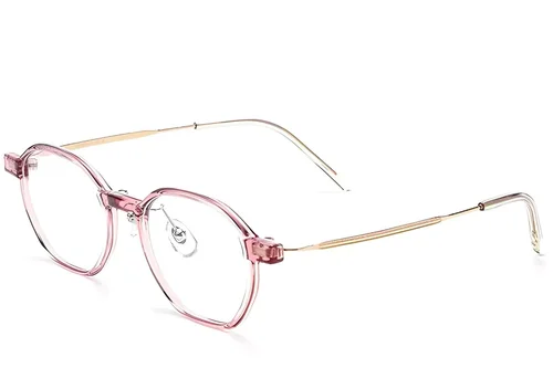 Lunettes géométriques en titane rose #BS2419-0101