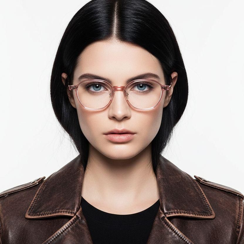 Geometric Pink Titanium Glasses #BS2419-0101