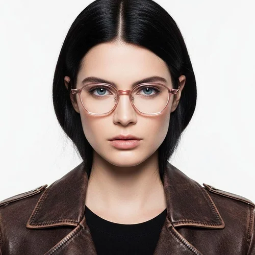 Lunettes géométriques en titane rose #BS2419-0101