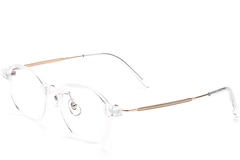 Lunettes géométriques transparentes en titane #BS2419-0103