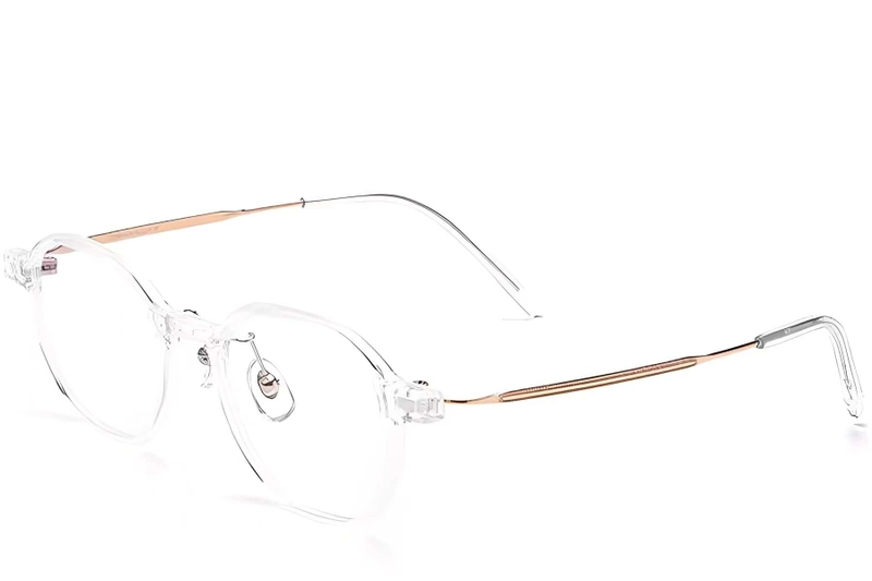Lunettes géométriques transparentes en titane #BS2419-0103