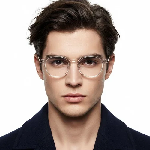Lunettes géométriques transparentes en titane #BS2419-0103