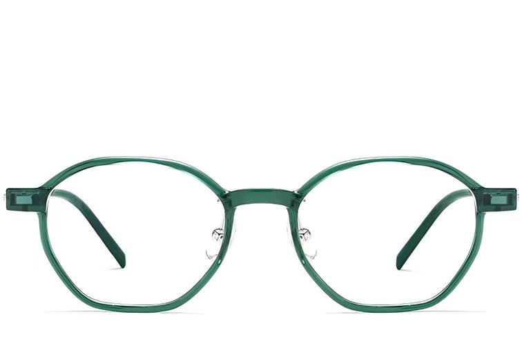 Geometric Green Titanium Glasses #BS2419-0104