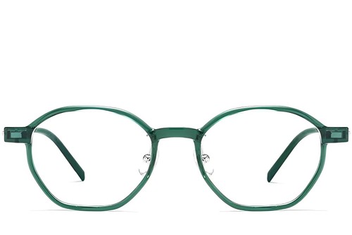 Gafas geométricas de titanio verde #BS2419-0104