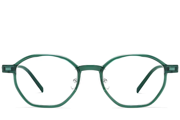Geometric Green Titanium Glasses #BS2419-0104