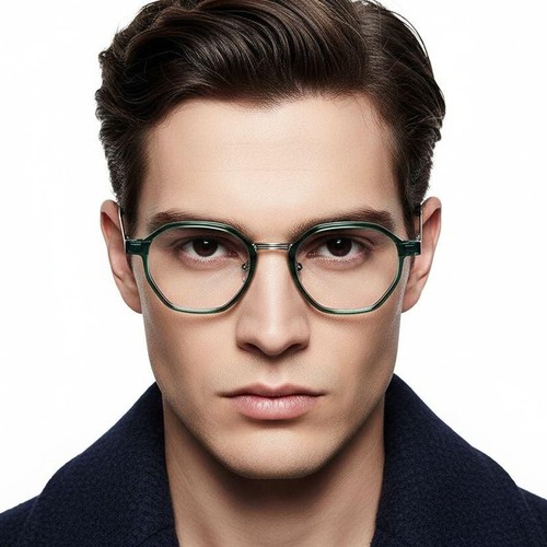 Geometric Green Titanium Glasses #BS2419-0104