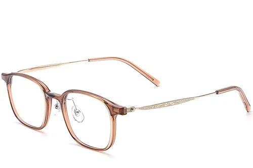 Lunettes rectangulaires en titane brun #BS2419-0105