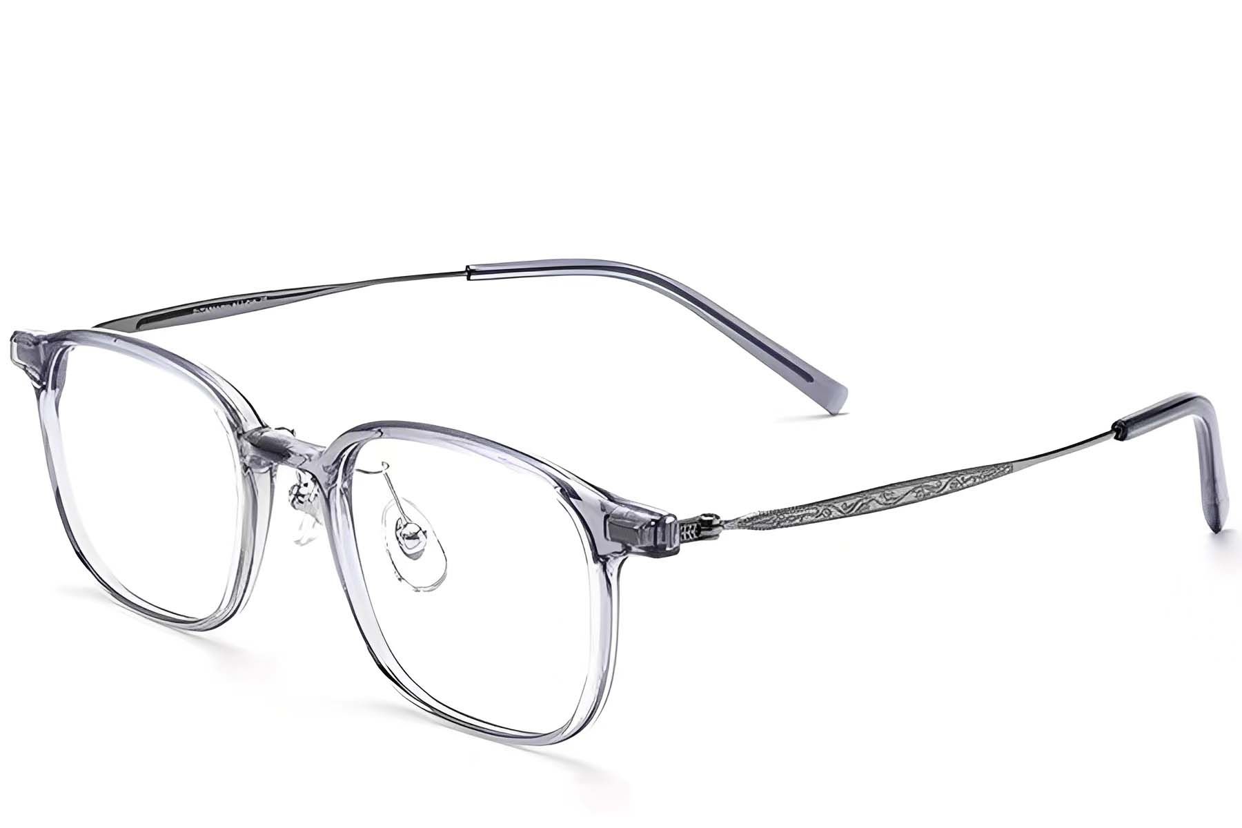 Rectangular Gray Titanium Glasses #BS2419-0106